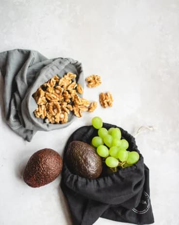 Fjölnota bómullarpokar 2pk – Black/Dark Grey – Aya & Ida