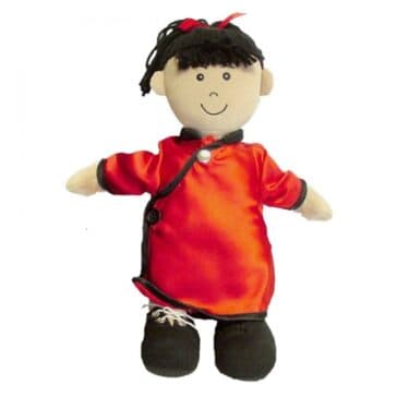 Dúkka með svart hár – 37cm