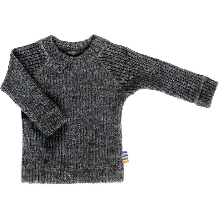 Riffluð ullarpeysa – Dökkgrá